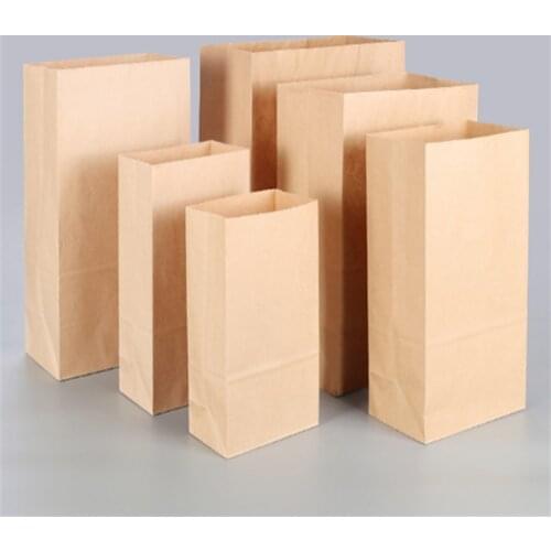 25/50pcs kraft paper bag gift bags packaging biscuit candy food cookie bread seen snacks baking takeaway bags