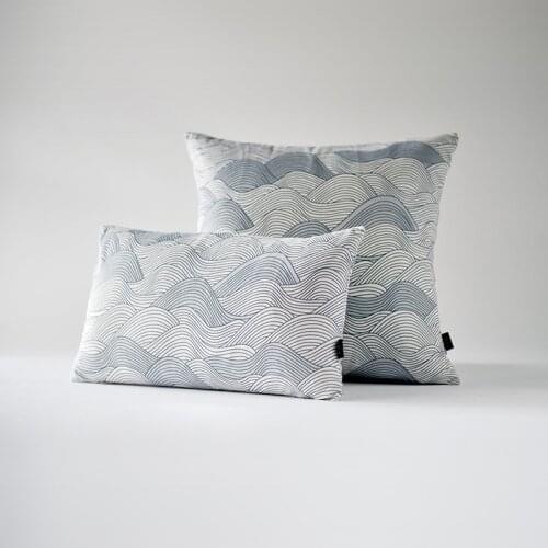 Plush Pillow Case Japan Chineses Designer Fronha Wave Style Pillowcase Seat Back Support Plilow Cover for Home Cafe Office Hotel