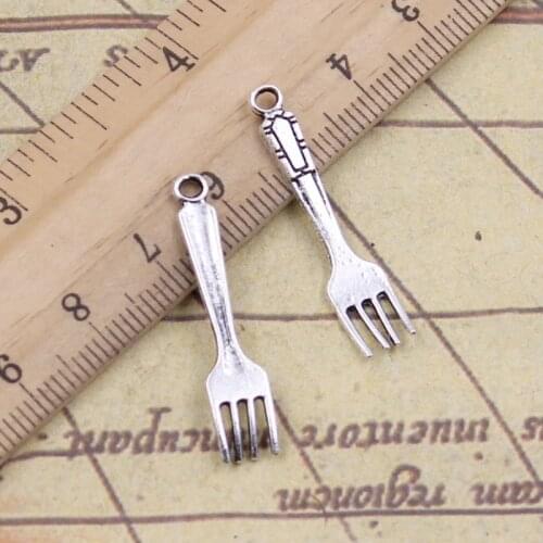 40pcs Charms Fork Cooking Kitchen 32x7mm Tibetan Pendants Crafts Making Findings Handmade Antique DIY Jewelry