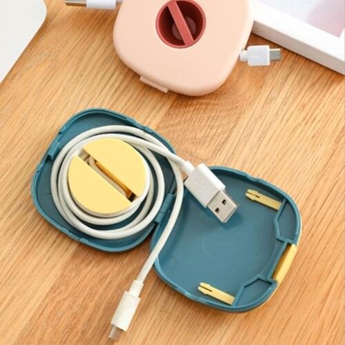 Portable Round Rotatable Wire Organizer Cord Cable Winder Management Storage Box For Charging Data Line