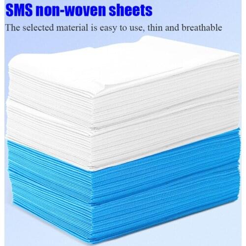 20/60/pack SMS non-woven breathable perforated disposable bed linen beauty salon hotel travel bed linen massage bedding