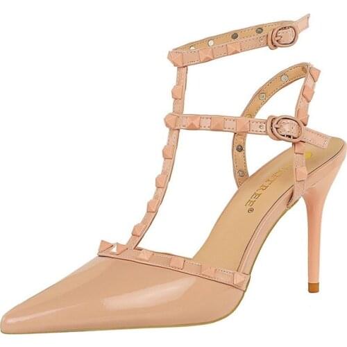 Patent Leather Ladies Shoes and Sandals Slingback Shoes Sandals Women Summer 2021 Mary Janes High Heels Sandals Women Chaussures