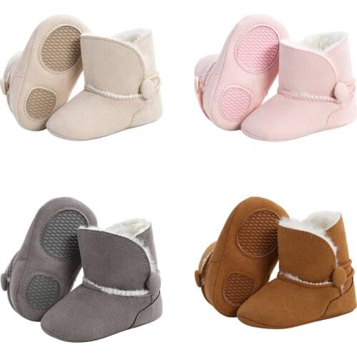 0-18 Months Toddler Baby Girls Boys Winter Snow Boot Solid Fleece Warm Shoes Lining Thick Boot Nonslip Rubber Sole First Walkers