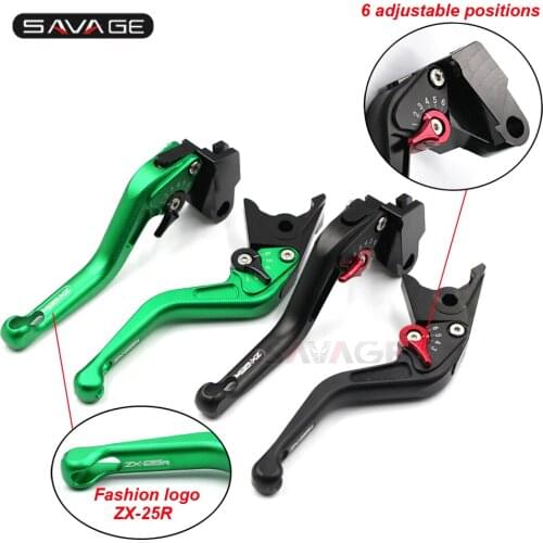 3D Short Brake Clutch Levers For KAWASAKI NINJA ZX 25R 2020-2021 ZX25R Motorcycle Accessories Logo ZX-25R CNC 6 Adjustable Lever