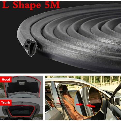 5M Rubber Weatherstrip Protection Auto Universal Car Door Seal Strip Hood Trunk Sound Insulation L Shape Trim Edge Filler