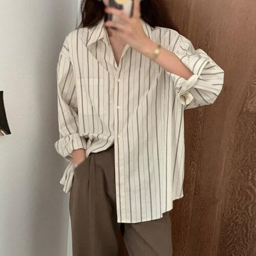 WEIXINBUY Women's Striped Shirts