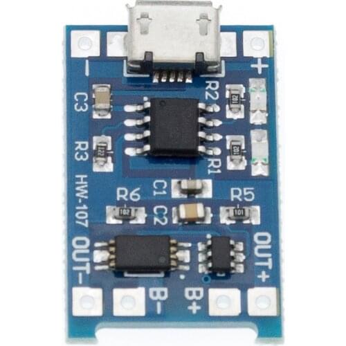 20Pcs/lot TENSTAR ROBOT 5V 1A Micro USB 18650 Lithium Battery Charging Board Charger Module+Protection Dual Functions