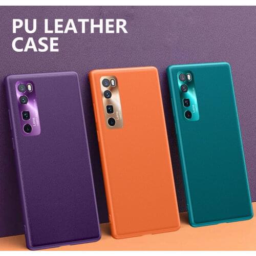 Hard PC capa For Huawei Nova 7 Pro case luxury Leather shockproof Ultra Thin Curve Protective Cover For Nova 7 SE Back case