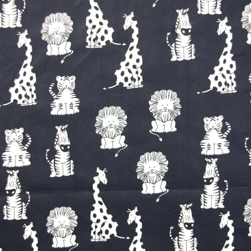 1 yard Cotton Woven Fabric, Animal Fabric - Tigwe, Lion, Giraffe