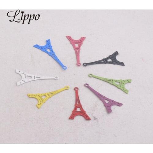 100pcs AC5020 5*20mm Eiffel Tower Charms Brass Charm Jewelry Filigree Earrings Findings