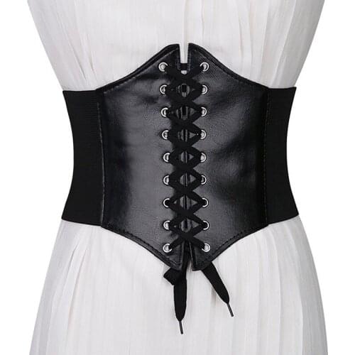 2021 Corset Wide Belts Pu Leather Slimming Body Belts For Women Elastic Waist Belts
