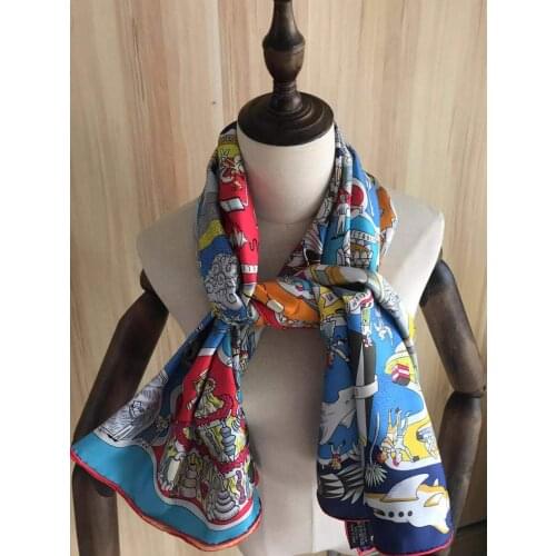 2021 new arrival spring summer brand 100% silk scarf twill hand made roll 140*140 cm shawl wrap beach scarf for women lady