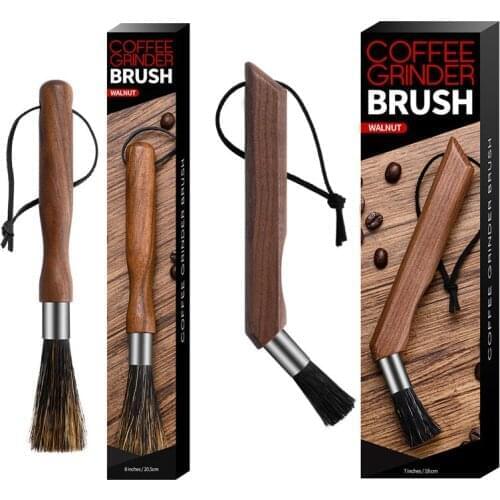50 Pcs Coffee Grinder Cleaning Brush Natural Bristles Walnut Handle Espresso Machine Cleaner Tool For Barista Wholesale K1