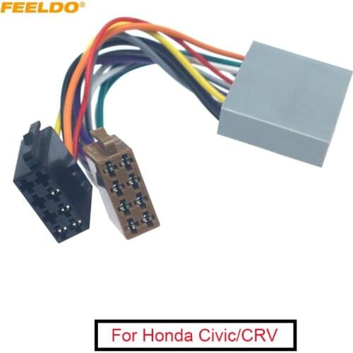 FEELDO 6Pcs Car Adapter Wire Harness For Honda Civic/CRV/Accord/Jazz CD Radio Wiring Convert To ISO Connector #MX6230