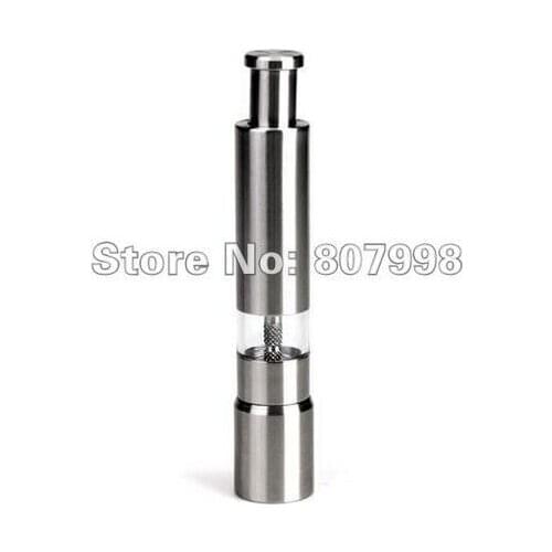 Free Shipping,Mini Silvery Portable Stainless Steel Salt Pepper Corn Grinder Mill Mull