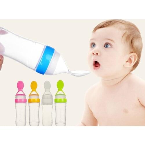 Baby Rice Paste Bottle Baby Silicone Milk Bottle Feeding Spoon For Baby Silicone Squeeze Rice Paste Bottle