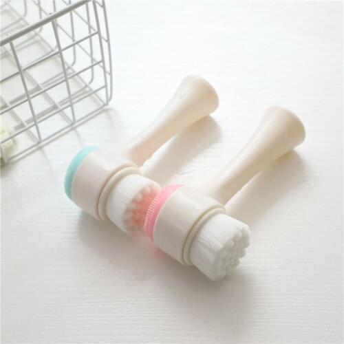 Portable 3D Double Side Silicone Makeup Remover Cleaning Brush Blackhead Removal Face Cleaning Massage Face Wash Product