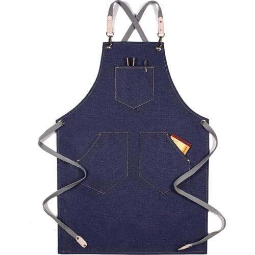 Hairdresser apron custom logo printing floral hairdresser barista tea restaurant restaurant thick cotton work clothes