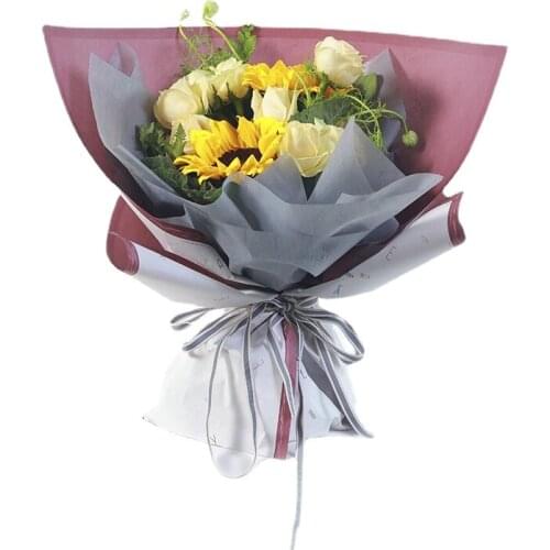 Cotton Candy Waterproof Flower Bouquet Lined With Gift Wrapping Paper Material