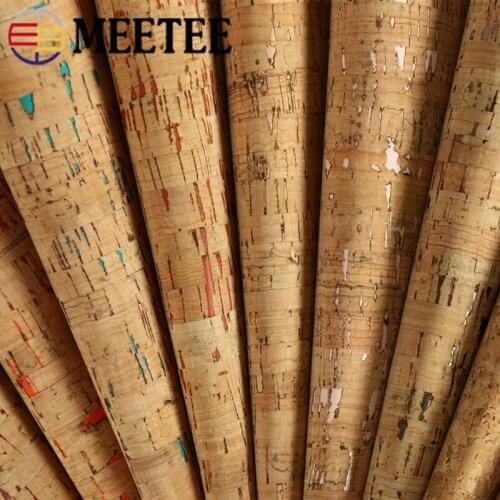 Meetee 100X137cm 1mm Thick Natural Cork Printing Leather Fabric PU Bag Home Deco Synthetic Leather DIY Shoes Clothes Accessories