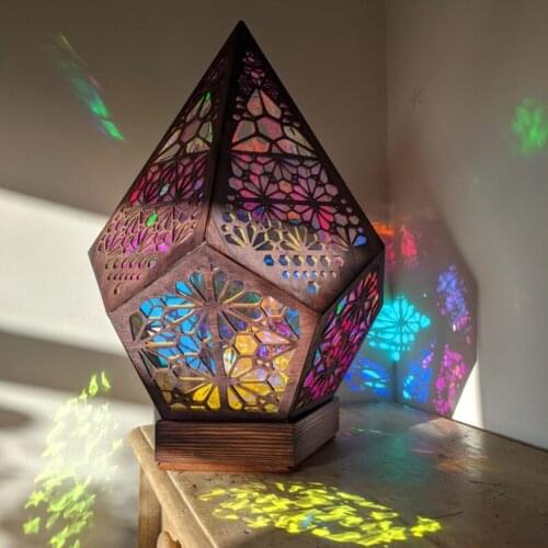 Bohemian Pattern Projection Lamp Wrought Iron Hollow Festoon Led Light Romantic Atmosphere Wedding Room Decor Fairy Lights