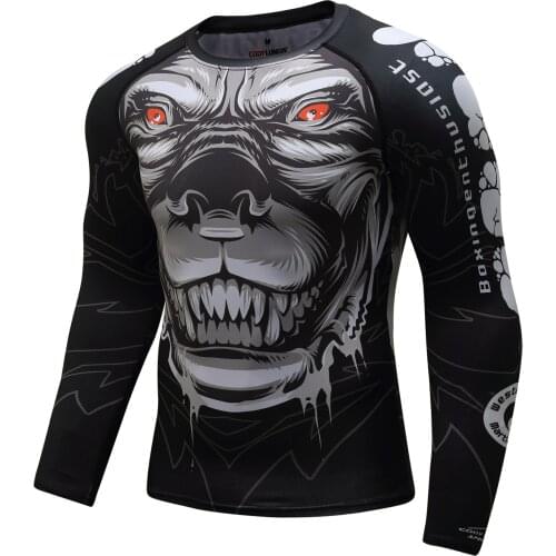 2021 Hot Sale Full Printing Fitness Long Sleeves Rash Guard Fashion Gym T Shirt