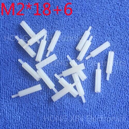 M2*18+6 1pcs White nylon Standoff Spacer Standard M2 Plastic Male-Female 18mm Standoff Kit Repair parts High Quality
