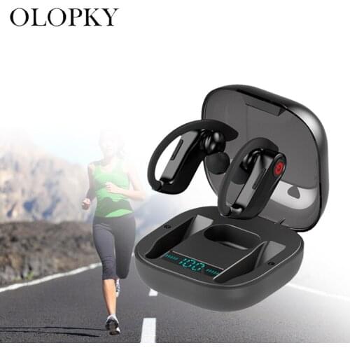 PowerHBQ Pro TWS Bluetooth 5.0 Wireless Earphones 6D Stereo Sports ear hook Headphones Waterproof Earbuds Power Display HBQ Q62