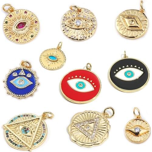 Evil Eye Charms for Jewelry Making Supplies Charm Accessories Charm Diy Pendant Designer Coin Pendant Necklace Bracelet Copper
