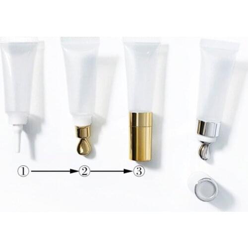 15ml clear white soft hose & tube with metal massage head eye cream tube cosmetic packing empty bottle lotion tube