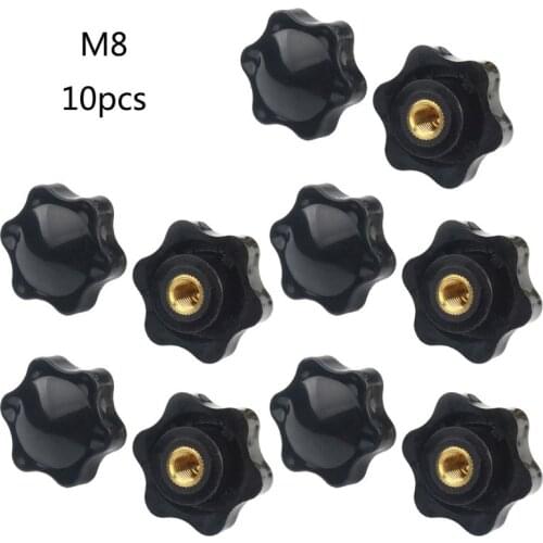 QX2E 10PCS M5 M6 M8 M10 Plum Hand Tighten Nuts Handle Thread Star Mechanical Thumb Nut Manual Clamping Knob