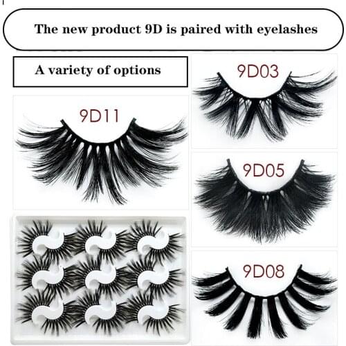 Makeup False Eyelashes Wholesale New 9D False Eyelashes Stereo Eyelashes 20mm Eyelashes Long And Thick Nine Pairs
