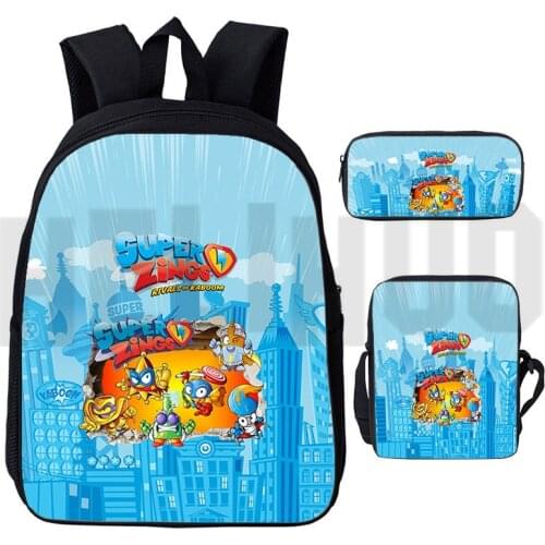 Super Zings Series 7 Backpack Children Boys Girls Superzings School Backpacks Students Kids Super Zings Cartoon Anime Bag Pack