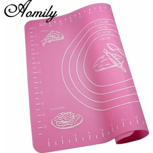 Aomily Silicone Dough Mat Bakeware 29*26cm Pastry Oven Pasta Tool Baking Sheet Tray Liner Mat Cake Pad Non-stick with Scale