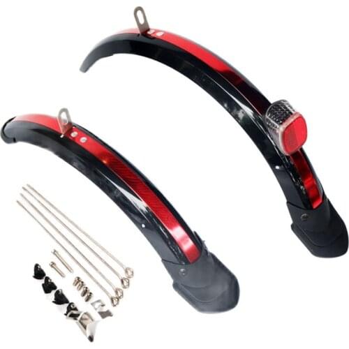 14 inch Folding Bike Mudguard fender 2PCS Front Rear Cycling Bike Mud Guard MTB Bicycle Wings With Rear Light Bike Accessories