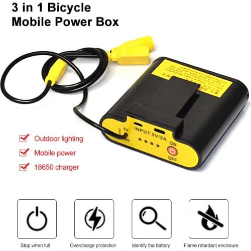 Waterproof 5V/2A 8.4V USB Power Bank Case Box 4X 18650 Charger Holder Kit For Bicycle light Bike Light cycling accessories