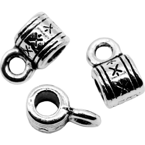 WYSIWYG 20pcs 8x5x5mm Spacers Beads Big Hole Beads Bails Cap For Bead Bails Jewelry Making European Bail Beads