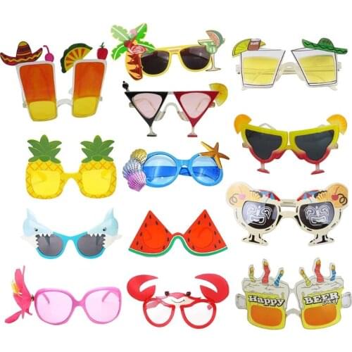 Y55B 11Pairs Tropical Sunglasses Funny Eyewear Party Supplies Tropical Glasses for Kids Women Men Novelty Gag Prank Props