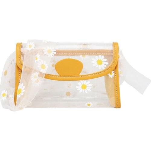 Daisy Jelly Shoulder Bag 2020 Summer Autumn Korean Personalized Phone Bag Women Transparent PVC Small Handbag Composite Tote