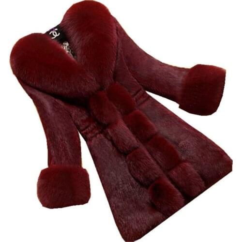 Women Jackets High-End Imitation Rabbit Fur Coat Female Fur Outerwear 2021Autumn Winter Chaqueta Mujer Fur Collar женская куртка