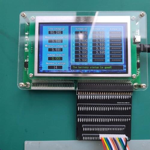 1-24 battery string voltage tester, support mixed insertion, measurement accuracy 3mvTypec port power supply