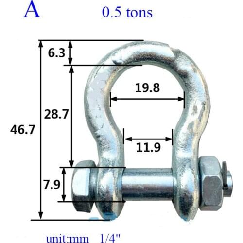 1 set of winch industrial rock climbing power machinery railway chemical construction bow shackle bow anchor ton alloy steel