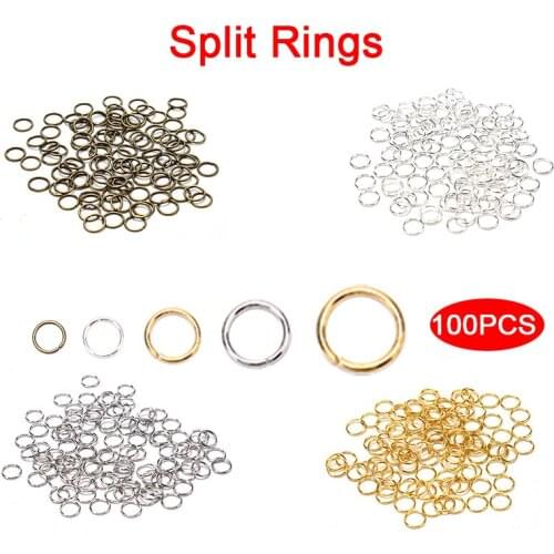 100pcs Jump Rings Split Rings 4mm/5mm/6mm/7mm/8mm For Jewelry Ornament Opening Connection Ring