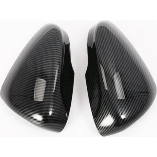 For Ford Focus Sedan/Hatchback 2019 2PCS Car Rearview Side Mirror Cover Trim Carbon Fiber ABS Chrome Car Styling Accessories