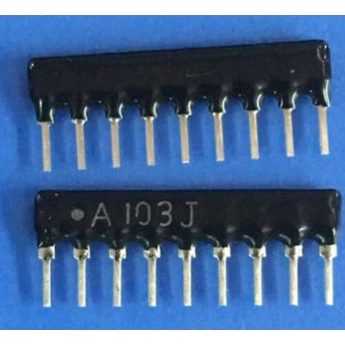 200pcs/lot Network Resistor 9pin 1/8W 5% A09-103JP A103J 10K A09-331JP A331J 330R 4.7K 1K 2.2K 3.3K 20K DIP exclusion