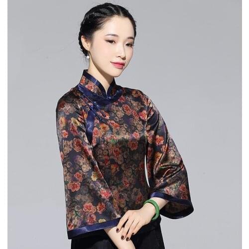 2021 vintage chinese shirts cheongsam style traditional chinese clothing women vintage qipao tops chinese loose cheongsam shirts