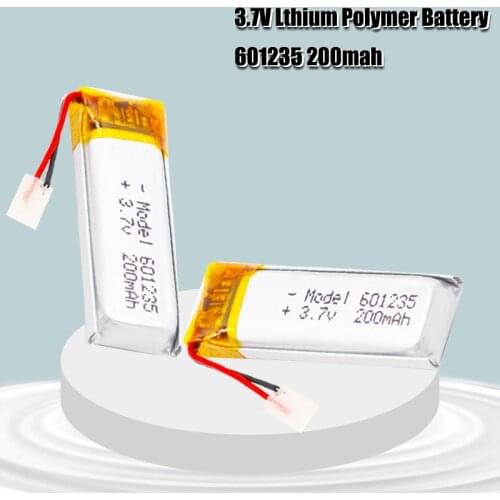 3.7V 200mAh 601235 Lithium Polymer Rechargeable Battery For MP3 DVC DVR GPS Bluetooth Headset Driving recorder Li-Po ion cells