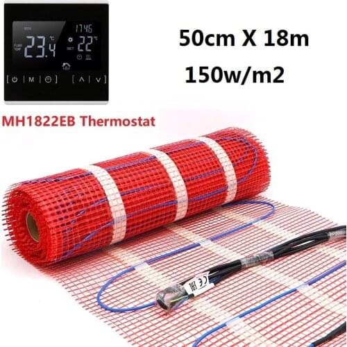 50cmX18m Warm Floor Mat Kits with WiFi Thermostat 150w/sqm Electric Heating Pad Under Tile