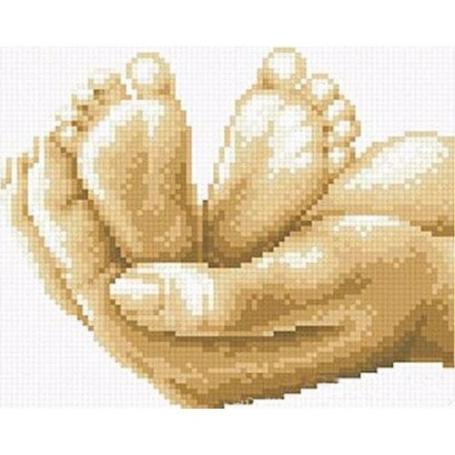 5D DIY Diamond Painting Cross Stitch Baby foot & love Full Drill Resin Round Diamond Embroidery Diamond Mosaic Home decor