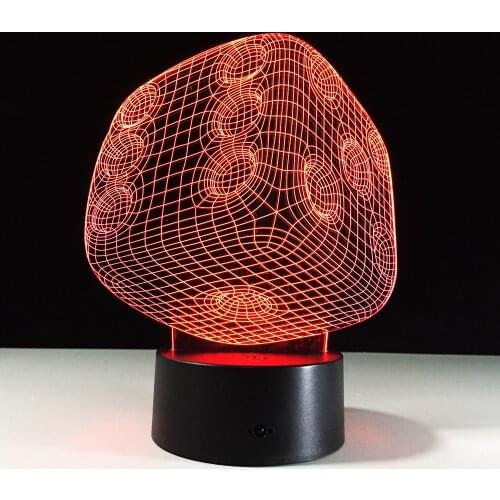 Acrylic Poker Dice Light 3D Night Light led Children Nightlight Colors Changing Table Desk Lamp Decoration USB Touch Sensor Lamp